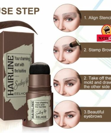 Hair Line Eyebrows Stamp Stencil Kit Color Perfect Arch Shadow Powder Palette Eyebrow Seal Eye Brow Enhancers Colour Shade Brown Black
