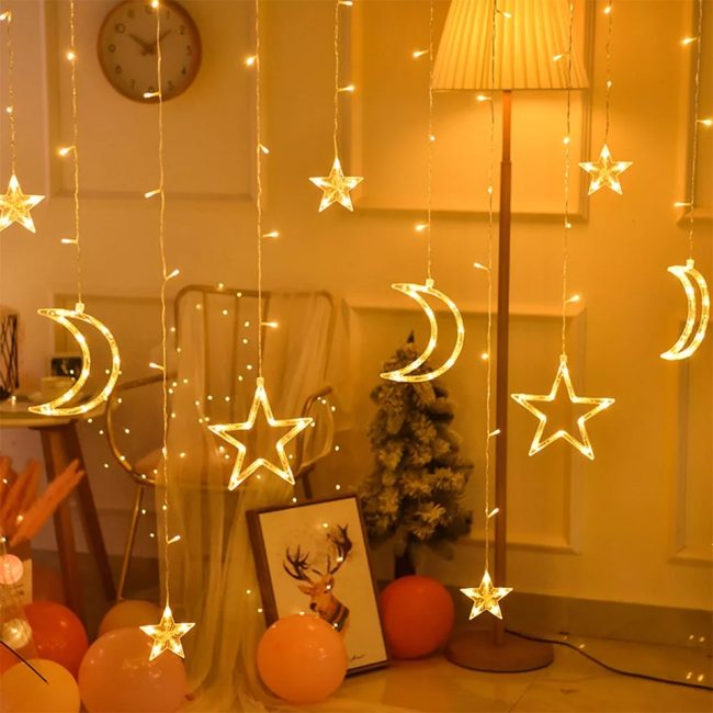 star-moon-curtain-light