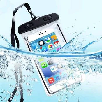 Waterproof Silicone Mobile Phone Cover in Blue, Pink, White, Purple, Orange, Yellow, and Green.