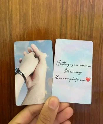 Custom-designed photo PVC cards showcasing vibrant images and text.