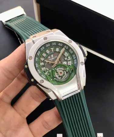 Luxury Hublot-inspired Men's Watch with Tourbillon Design and Rubber Strap