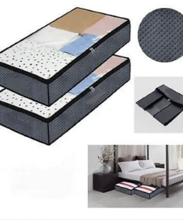 `Sardar Collection Under Bed Storage Bag in various sizes, neatly organized under a bed.