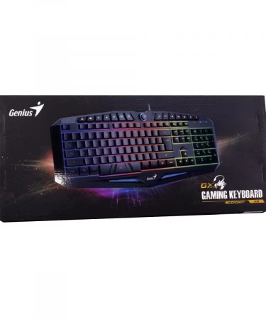 Genius GX Scorpion K9 Professional Backlit Gaming Keyboard with Floating Keycaps -K9 Genius Gamer  Keyboard Black - 7 Colors -