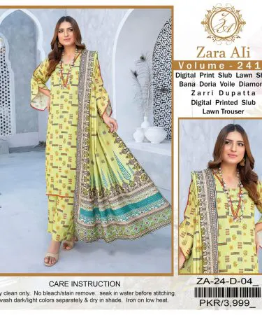 Stylish 3-Piece Lawn Printed Summer Suit in Vibrant Colors