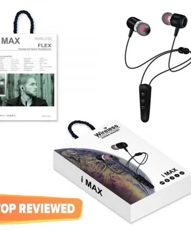 100% Original Wireless Handsfree iMax Wireless High Quality Magnetic Bluetooth Headset With Mic i Max Flex Earphones in-Ear Bluetooth Headsets