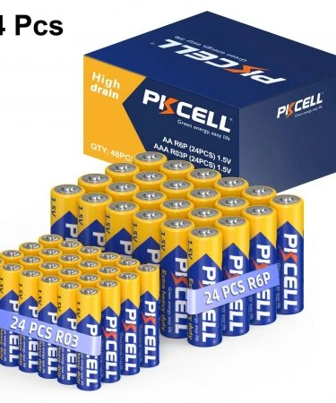 24 Pcs  PKCELL R6P AA Battery 1.5V Carbon Dry Battery 2A Super Heavy Duty R6P AA Batteries & AAA R03 1.5V MP3