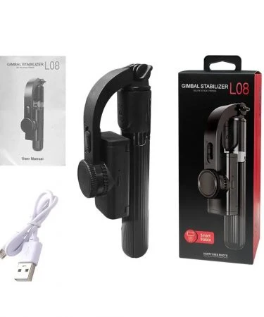 Gimbal Stabilizer L08 Selfie Stick Tripod –Mobile Phone Handheld PTZ for Perfect Selfies and Video Shooting Handheld Gimbal Stabilizer for Smartphone with Bluetooth remote