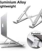 Foldable Laptop Stand For Bed Lightweight Ventilate Portable Laptop Stand With 6-Level Adjustable Height For 11 - 15 Inch Adjustable Universal Cooling Bracket Apply Laptop/Tablet - Laptop & Tab Stand Creative Folding Storage Bracket