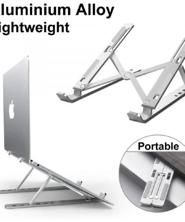 Foldable Laptop Stand For Bed Lightweight Ventilate Portable Laptop Stand With 6-Level Adjustable Height For 11 - 15 Inch Adjustable Universal Cooling Bracket Apply Laptop/Tablet - Laptop & Tab Stand Creative Folding Storage Bracket