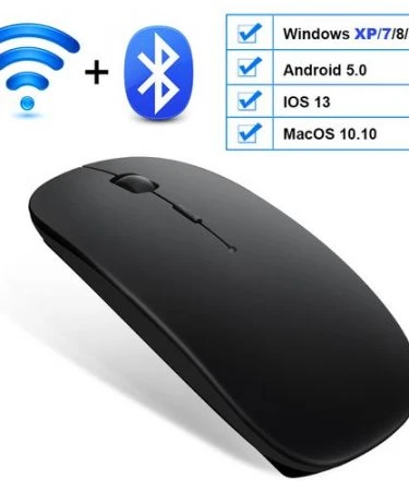 2.4G Dual Mode Slim Portable USB Rechargeable Bluetooth Wireless Wireless Mouse Rechargeable