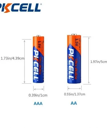 PKCELL AA2 LR06 & AAA2 LR03 CELL Batteries 1.5V High Performance Disposable 2 Pack Double A & Triple A Batteries for Keyboards Clocks Kids Musical Mat Toys Remote Controls (10-Year Shelf Life) X 2 Counts