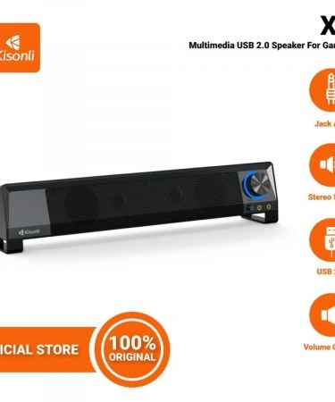 Kisonli X2 soundbar computer speaker integrates 2 auxiliary ports for microphones and headphones 3D Sound HIFI Home Theater Gaming Speaker Soundbar Laptop / Komputer / PC - Kisonli X2