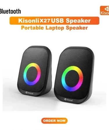 Kisonli X27 active Bluetooth speaker studio monitors USB RGB gaming mobile speaker cleaner sound Feature Portable Music Mini Speaker For HOME THEATRE