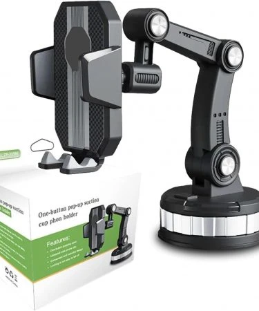 Car Phone Holder Mount Suction Cup Cell Phone Holder Stand DashboardWindshield Window Phone Holder One-Button Pop-up Strong Suction Cell Phone Car Mount Support Truck & Lorry Fixed Shockproof Truck Stand Universal One-button Pop-up Mobile Phone