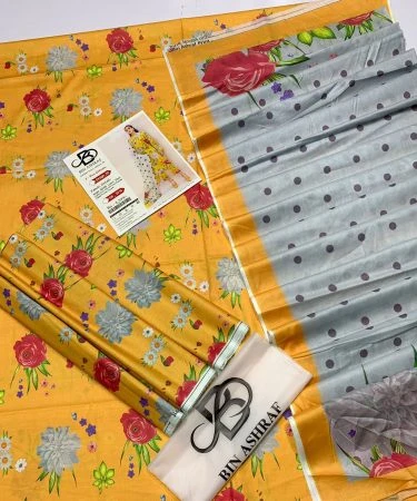 "Stylish 3-Piece Lawn Printed Suit -  FABRIC GRANTEE - Available Now at Khareedo/Kharedo"