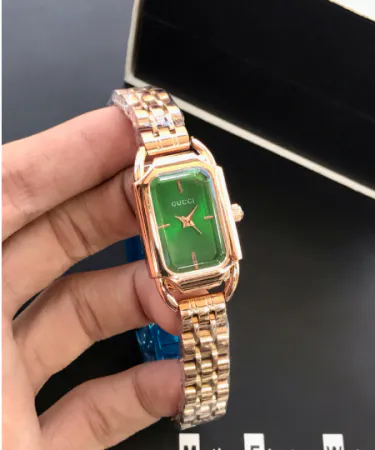 Elegant Gucci Women's Square Watch with Stainless Steel Band