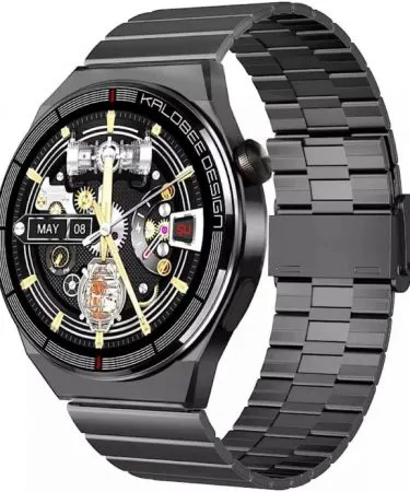 NFC H4 MAX Smartwatch - Black Steel - Men's Business Smartwatch with Bluetooth Calling and Wireless Charging