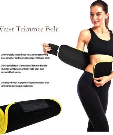 Man and woman using West Trimmer Belt during workout.