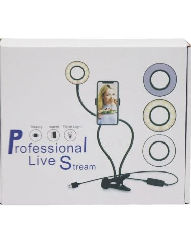 3-in-1 Selfie Ring Light with Cell Phone Holder and Webcam Light Stand for Live Stream/Makeup 3 Color Modes Kids Desk Lamp Book Light 360 Flexible Gooseneck for Clip on Reading Lights Selfie Ring LED Light with Cell Phone Holder Stand for Live Stream