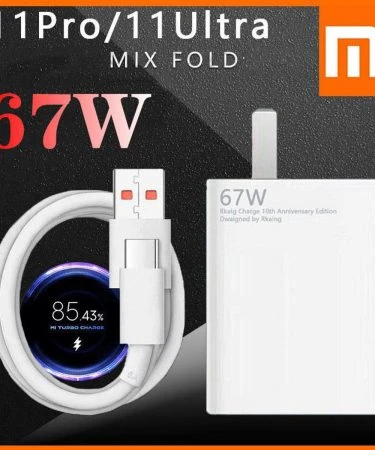 Xiaomi 67W Fast Charger and 6A USB Type C Charging Cable Set Wall Charger with Single USB-A Port Power Adapter Charging Support for Smartphone Laptop Compatible with Xiaomi/Huawei/Samsung 36 Minutes Fully Charged for laptop air 13.3 Notebook