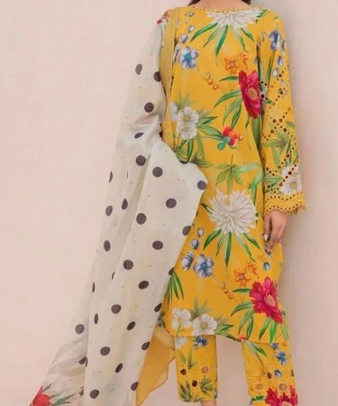 "Stylish 3-Piece Lawn Printed Suit -  FABRIC GRANTEE - Available Now at Khareedo/Kharedo"