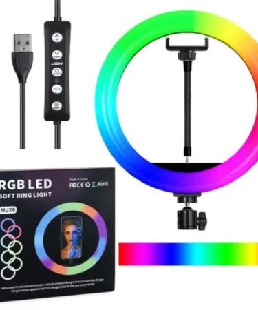 RGB LED Soft Ring Light MJ26 Multi Color for Best Photos and Video Shoots | RGB LED Soft Ring light mj 26 Generic RGB LED RING LIGHT MJ26.00-10 inch