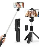 Hold Up Selfie Stick Tripod with Lightweight Phone Tripod Stand with Detachable Bluetooth Wireless Remote Compatible with iPhone 12/11/XR/X/Pro