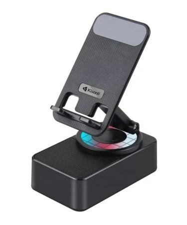 Kisonli Sound smart tech mobile phone holder Smart Speaker with Rgb light M-1 | KISONLI Speaker Bluetooth M-1 Phone Holder 360° Foldable Mobile RGB lights Mobile Phone