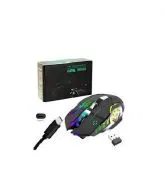 T2 Mouse Gaming Wireless Cool Lighting Effect Wireless Gaming Mouse Rechargeable with 6 Button Rainbow RGB Multi Color Breathing Backlit 3 Adjustable DPI Ergonomic Grip Silent Click Power Saving Mode for PC Mac Gamer Officer Laptop DVR NVR NVR Smart box