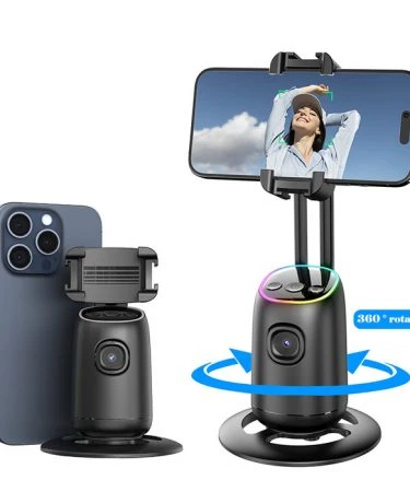 AI Smart 360° Auto Follow-Up Face Tracking Gimbal All-in-one Phone Holder For smartphone video Live Stabilizer Tripod | P05 AI Follow Gimbal Stabilizer for Mobile Phone 360 Rotation Face Tracking Shoot Desktop Cellphone Holder