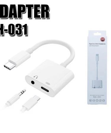 Type-c connector type-c to 3.5mm headphone. JACK CHARGE ADAPTER | JH-031 2 in 1 Type C to Audio Jack and Type C Adapter K41 Phone Converter  (Android)