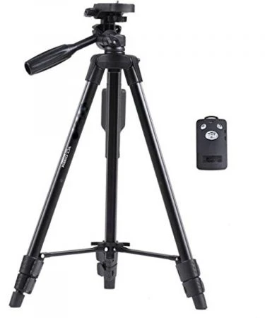 Yunteng VCT-5208 Selfie Tripod with Bluetooth Remote for Smartphones and DSLR Camera Live Streaming