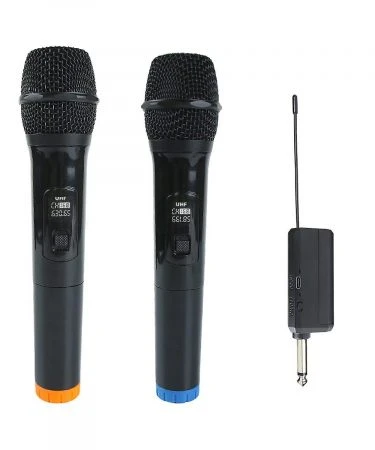 Wireless Karaoke Microphone Professional UHF Dual Channel Dynamic Cordless Microphone Portable Handheld Wireless Mic with Rechargeable Receiver for Karaoke Presentation Wedding Meeting Wireless Microphone Uhf Dynamic Handheld Party Smart Tv Speaker Singin