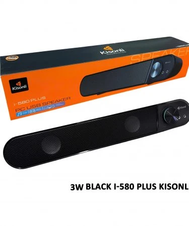 Kisonli I-580 PLUS SoundBar Portable Speaker with USB & AUX Connectivity ; 3.5W Power ; Supports MP3/MP4