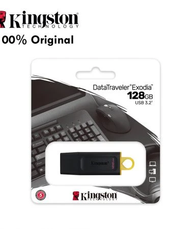 Kingston 128GB USB 3.2 Gen 1 Flash Drive DataTraveler Exodia -  Kingston DataTraveler Exodia USB 3.2 Flash Drive – High-Speed Data Transfer & Versatile Compatibility Flash Drive For Sale Low Price
