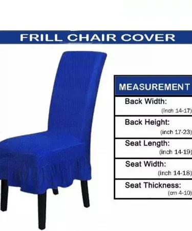 Six long frilled micro-cotton dining chair covers