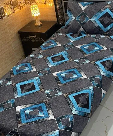 Crystal Cotton Single Pair Bedsheets 4pc