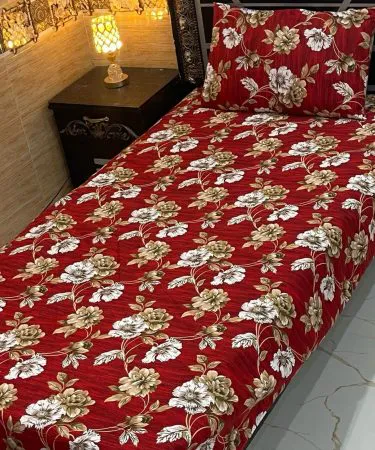 Crystal Cotton Single Pair Bedsheets 4pc