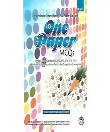 Ilmi One Paper MCQs by Rai M. Iqbal Kharal - English language competitive exam preparation book by Ilmi Kitab Khana