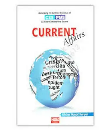 Current Affairs CSS PMS by Khizar Hayat Sanpal book cover, essential English guide for competitive examinations, published by HSM Publication.