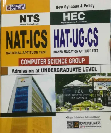NAT-ICS HAT-UG-CS Latest Edition Study Guide Book by Dogar Unique for exam preparation with durable card back and original publisher details.