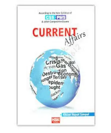 Current Affairs CSS PMS by Khizar Hayat Sanpal book cover, essential English guide for competitive examinations, published by HSM Publication.