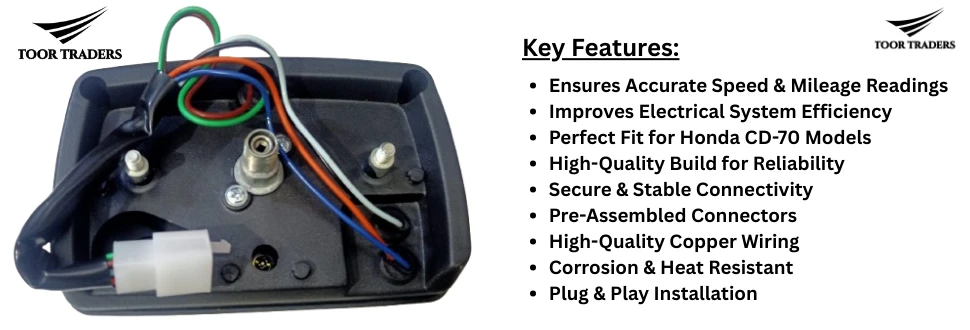 Honda CD-70CC Speedometer Wiring & Connectors – High-Quality Motorcycle Wiring Harness for Accurate Speedometer Functionality