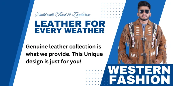 Handmade Genuine Suede Fringe Western Style Leather Jacket Men - Native American Beaded Coat 