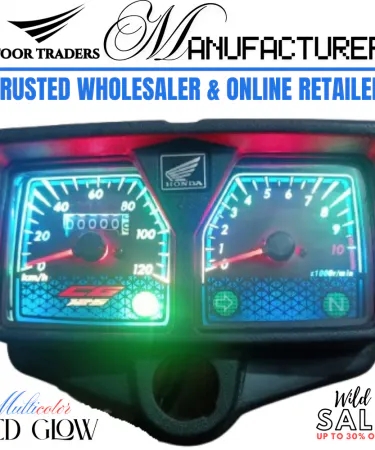 Multicolor LED Backlit Glow Motorcycle Speedometer for Honda CG-125CC Bike