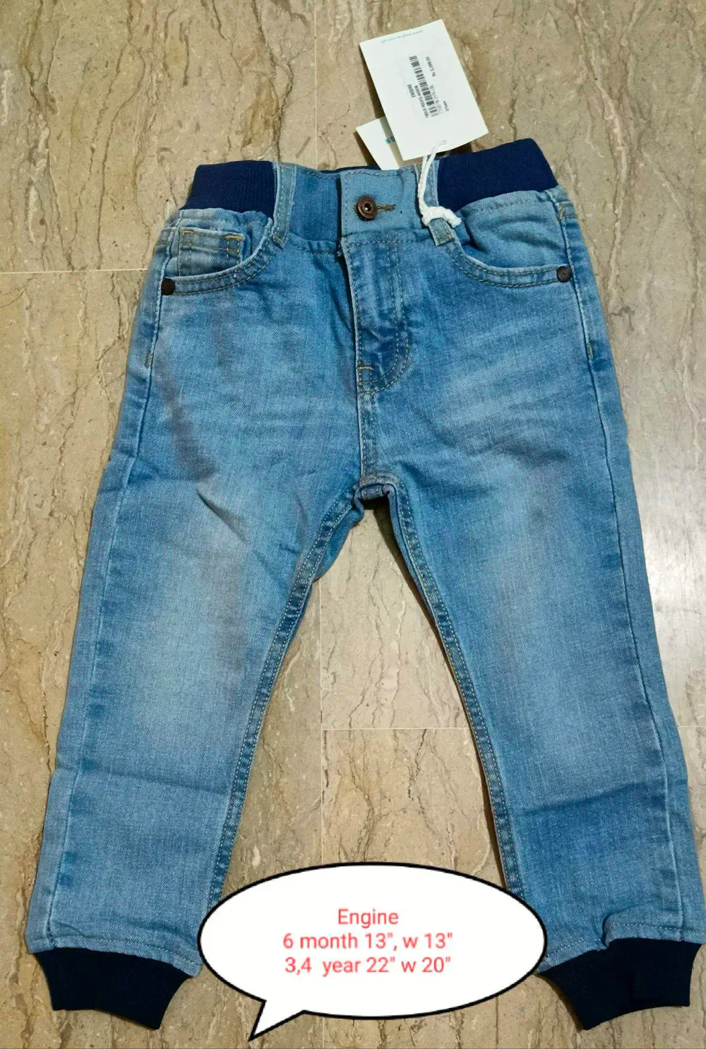 Blue denim pant for 6/9 month baby/baba