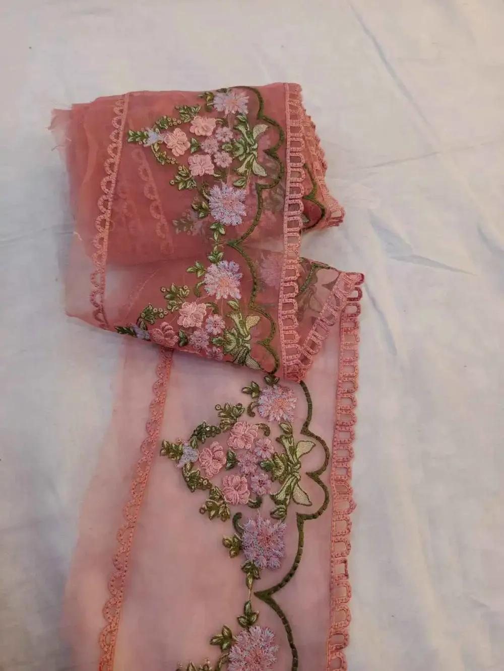 pink thread work 1 yard patch /lace for ladies clothes