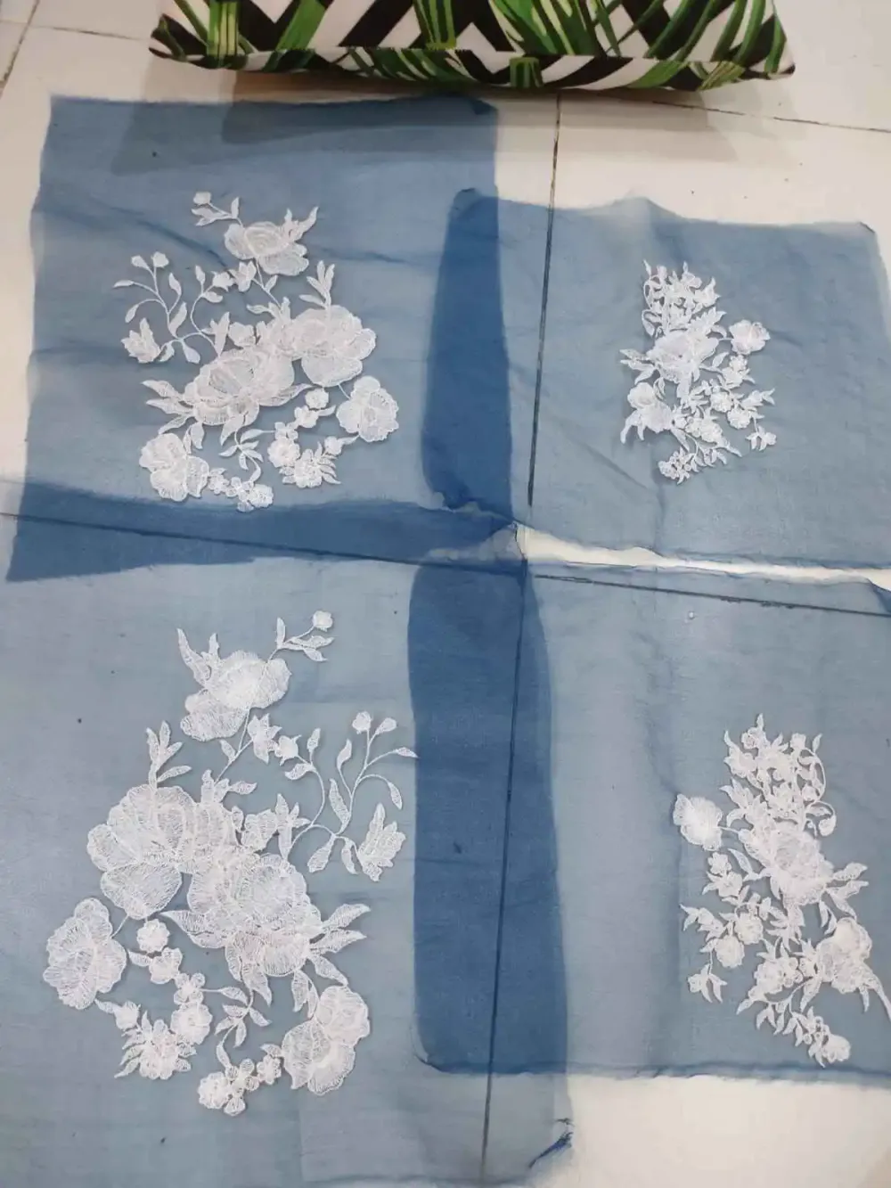 embroidered bunches /lace for ladies clothes