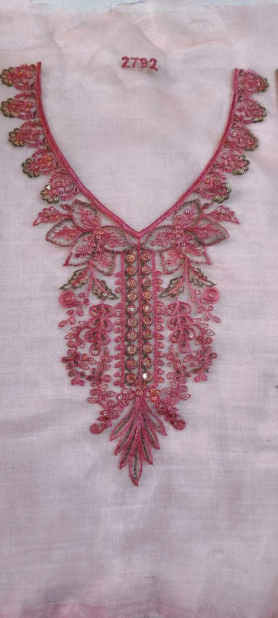 Dark pink kid fancy neckline/lace for ladies clothes