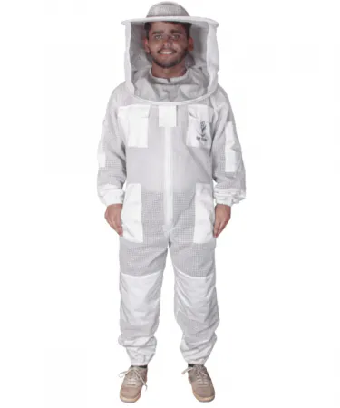 3 Layers Ultra Breeze Ventilated Beekeeping Bee Suit for Unisex Beekeepers with Round / Fencing Veil